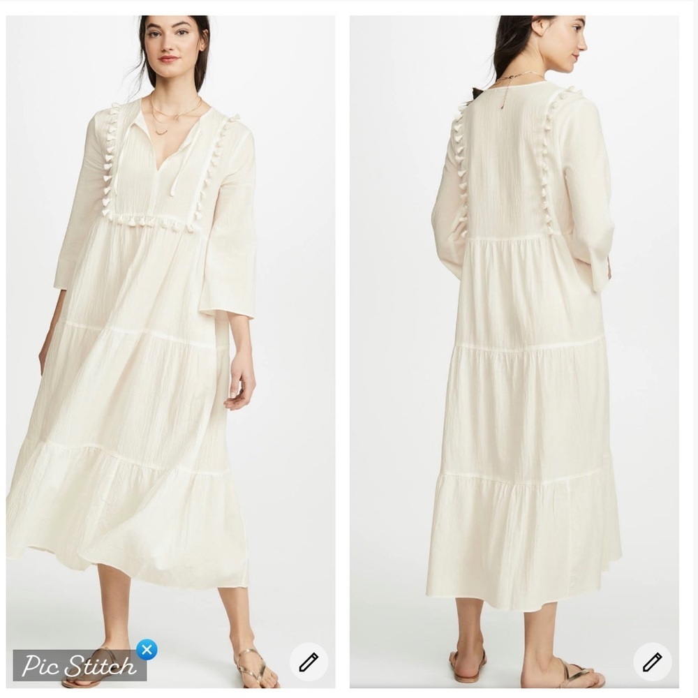 Madewell Laura Caftan Tiered Cover Up Dress in Lighthouse